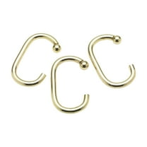 "C" Shower Curtain Hooks in Brass
