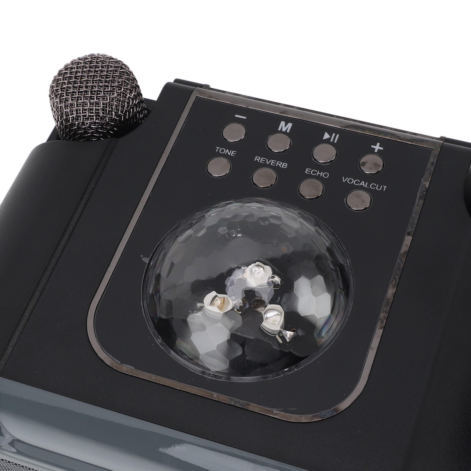 Yajisi Wireless Bluetooth Speaker Karaoke Machine with Dual Handheld Microphones Portable High Fidelity Sound for Family Parties Grey 8.66 x 7.48 x 6.30 in