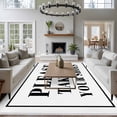 thumbnail image 3 of 5'x8' Area Rugs, White Letter Indoor Outdoor Area Rug for Living Room Bedroom, Modern Minimalist White Text Striped Washable Bathroom Rugs Kitchen Floor Carpet Mats Home Decor Aesthetic, 3 of 8