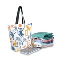 thumbnail image 2 of FORMRS Womens Canvas Tote Bag with Zipper Inner Pocket Shoulder Handbag, Tropical Jungle Vibes, 2 of 7