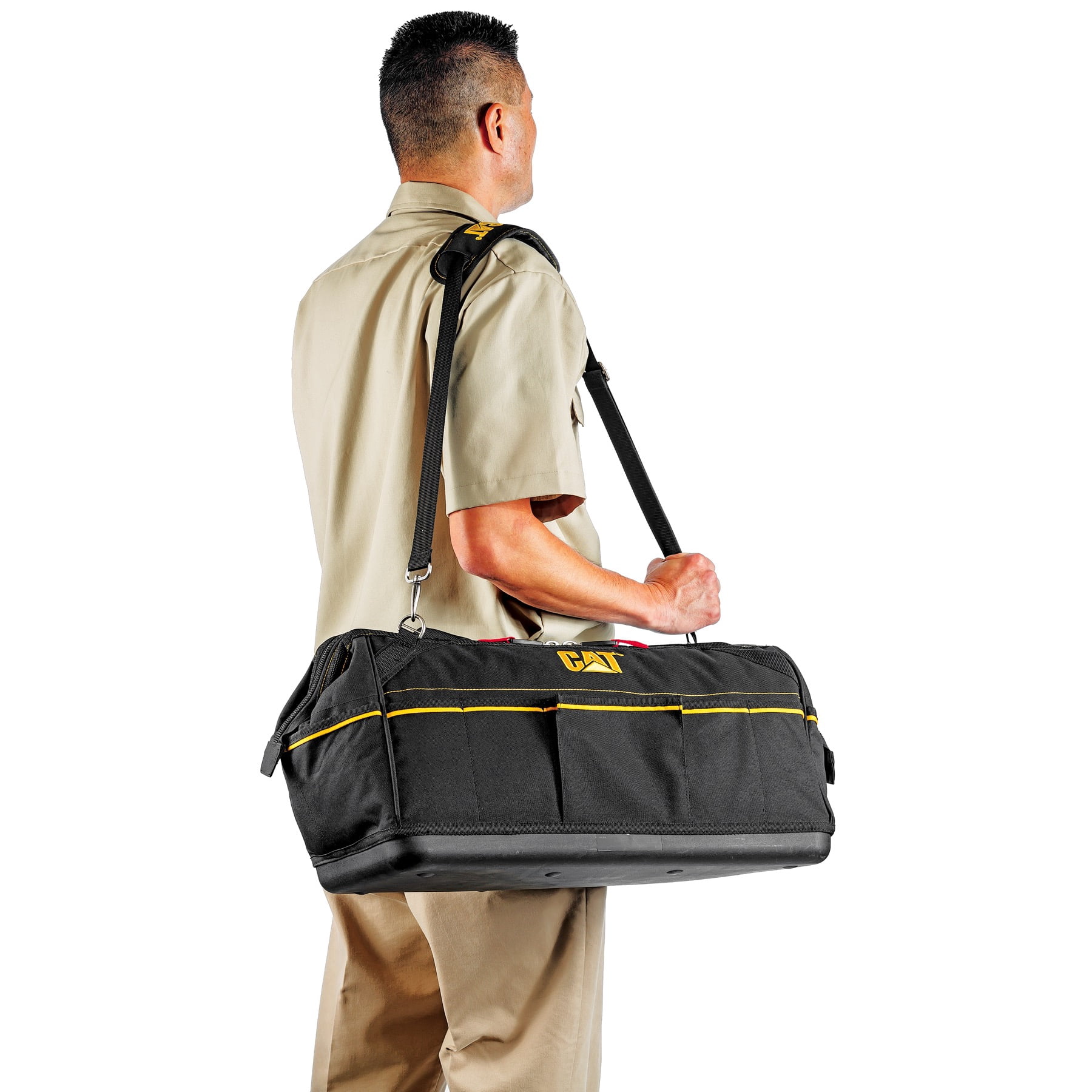 Cat 240173 Cat 240173 20 in. Tech Widemouth Tool Bag 12 Pocket Heavy Duty 1200D Polyester