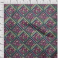 thumbnail image 4 of oneOone Polyester Lycra Dark Magenta Fabric Florals Craft Projects Decor Fabric Printed By The Yard 56 Inch Wide, 4 of 6