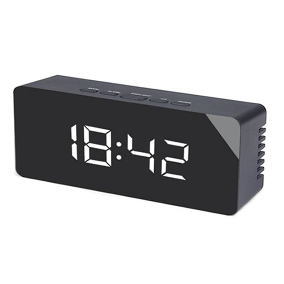 MesaSe Multi-Functional Mirror Digital Screen Bedside Night Brightness Adjustable Display Desktop