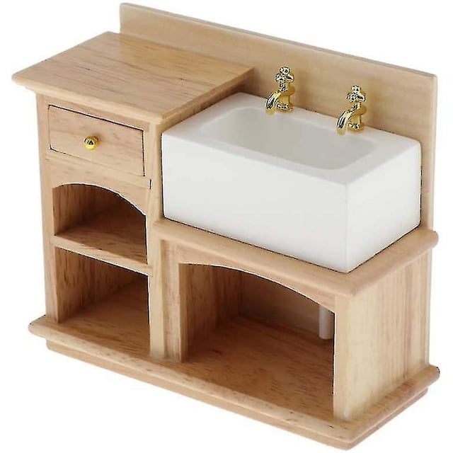Diy 1:12 Escala Muñeca Muebles Baño Kit Fregadero