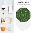 thumbnail image 6 of Lsque Mask And Palm Leaves Pattern 4" Drink Coasters Set of 4, PVC Leather Absorbent Coasters, Table Coaster Set Decorative Coffee Cup Coasters Housewarming Gift -Octagon, 6 of 6