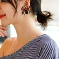thumbnail image 6 of Red Crystal Spider Stud Earrings Gothic Dark Style Rhinestone Animal Statement Dangle Drop Holiday Earring for Women Exaggerated Scary Retro Halloween Party Prom Cosplay Accessory Jewelry for Friend, 6 of 6