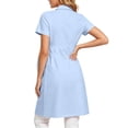 thumbnail image 4 of PBFRDSJ Womens Maternity Scrub Dress Button Down Lapel 1/4 Sleeve T-shirt Dress Comfy Nursing Uniform with Pockets, 4 of 7