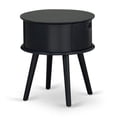 thumbnail image 3 of Gordon Round Night Stand End Table With Drawer in Navy Blue Finish, 3 of 4