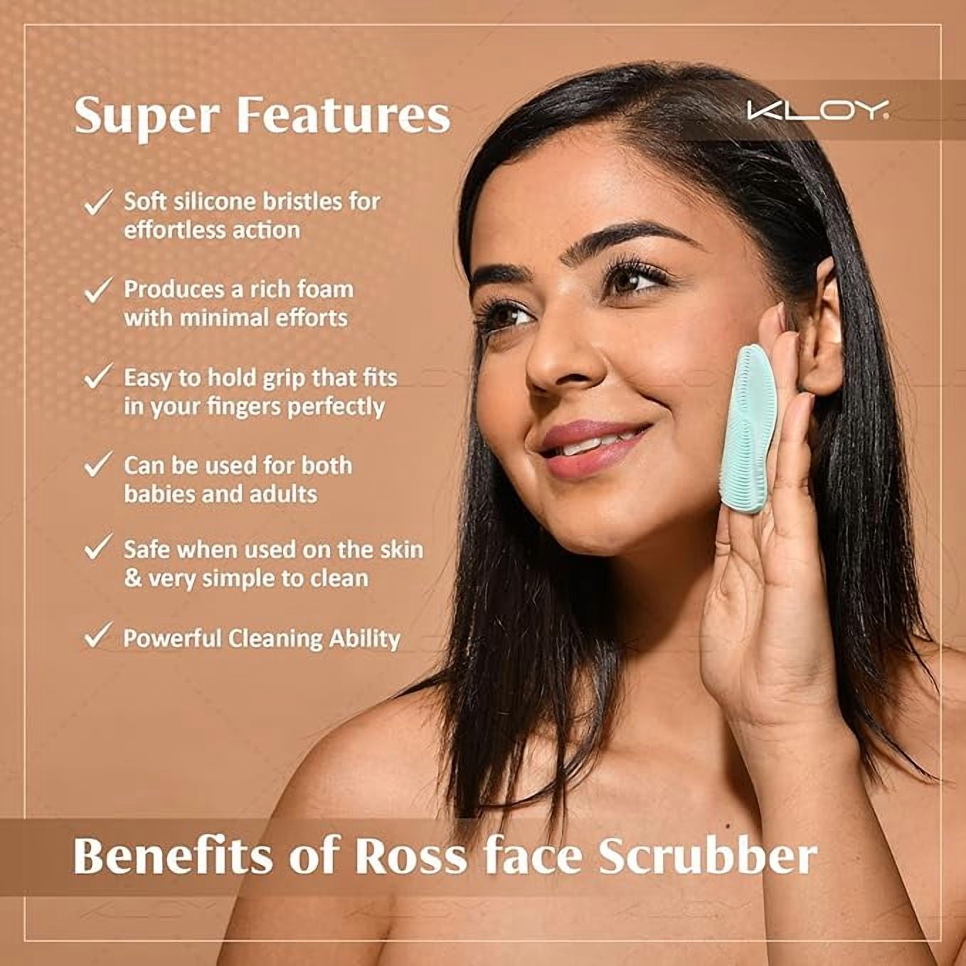 Kloy Silicone Face Cleansing Scrubber for Exfoliation, Massaging (Pack of 4)