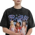 thumbnail image 2 of Men's Britneys Music Spears T-Shirt Washed Vintage Loose Short Sleeve Tee Top 146, 2 of 7