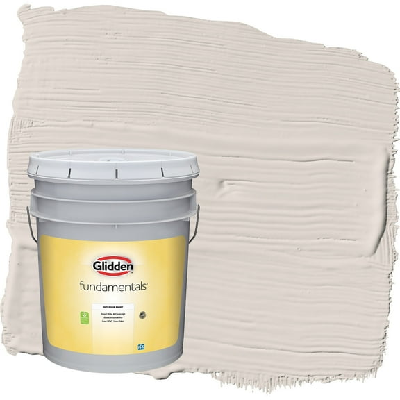 Glidden Fundamentals Steel Me / Beige Eggshell Interior Paint, 5 Gallon