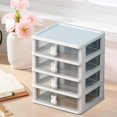 thumbnail image 5 of Hovmgk Desktop Storage Box, Clear Plastic Organizer for Makeup, Jewelry & Office Supplies, Stackable Drawer Organizer for Desk & Home Storage, Space-Saving Storage Box, 5 of 6
