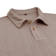 thumbnail image 6 of Yaoyar Mens Textured Knit Polo Shirts Short Sleeve Regular Fit Stretchy Golf Shirts Solid Casual Button Tees Stylish Tops, 6 of 6