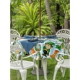 thumbnail image 2 of Saint Patrick's Day Outdoor Tablecloth - 60 Inch Round Dining Table Cover, Gnomes Hat Boot Clovers Blue Stripes Waterproof Outdoor Table Cloth with Umbrella Hole & Zipper for Picnic/Patio/Party, 2 of 7