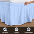 thumbnail image 4 of SGI bedding 18 inch Drop Wraparound Bed Skirt Queen Size - No Lifting Required, Adjustable Easy Fit Elastic Strap, Classic Gathered Styling Dust Ruffle, Fade Resistant -Light Blue, 4 of 7