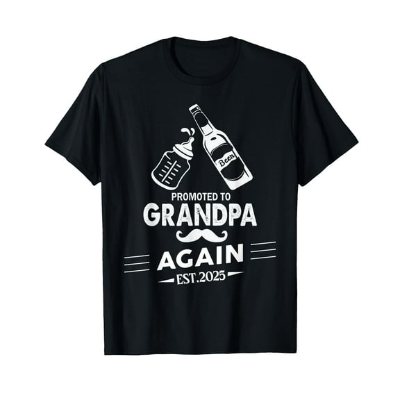 Promoted To Grandpa Again 2025 Pregnancy Announcement T-Shirt