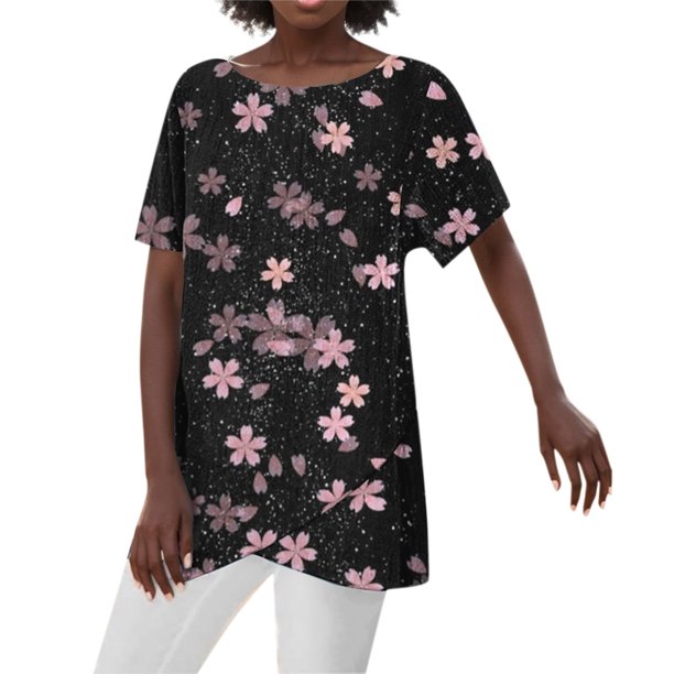 Gibobby Playera de Manga Corta Casual Suave Camiseta manga corta con cuello redondo y estampado bloque color cómoda informal verano para mujer(Rosa,M)