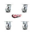 thumbnail image 2 of 4 Inch Semi Steel Caster Set with Roller Bearings 2 Swivel 2 Rigid SCC, 2 of 2