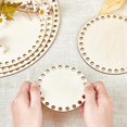 thumbnail image 4 of HONCLL 5Pieces Wooden Basket Base Blank Wooden Round Weaving Knitting Base, 4 of 11