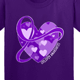 thumbnail image 4 of Inktastic Epilepsy Awareness Purple Ribbon Around Heart Youth T-Shirt, 4 of 5