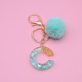 thumbnail image 2 of ievspot 1 Pcs Letter Pendant Plush Ball Alphabet Initial Letter Keychain Key Ring with Fur Ball Pom Charm Decoration, 2 of 8