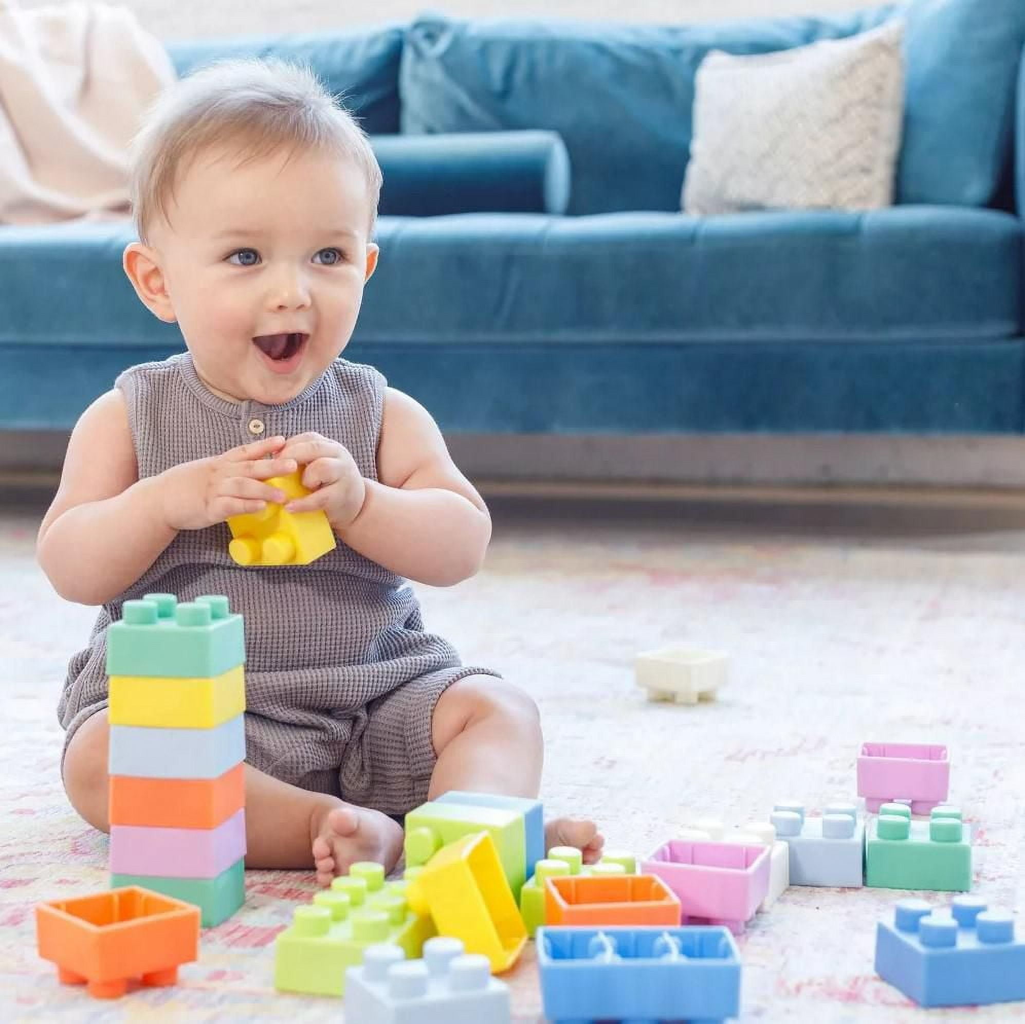 Infantino Super Soft 1st Building Blocks™ - 25 Piece Set, Stackable soft building blocks