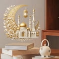 thumbnail image 5 of 15.75in Castle Moon Wall Decal for Bedroom Living Room Home Decor, Removable PVC Lantern Floral Crescent Sticker for Nursery Meditation Space, 5 of 7