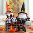 thumbnail image 6 of YINKUU Halloween Witch Dwarf Plush Ornaments Doll Pumpkin Pumpkin-wizard Male Black Flag Top Hat 12*5*22cm For Home Kids Toys, 6 of 12