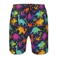 thumbnail image 3 of Fotbe Colorful Dinosaur Trajes de Baño Estampados para Hombre, Shorts de Verano de Secado Rápido, Ropa de Playa, Bañadores-Small, 3 of 6