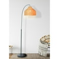 thumbnail image 3 of Creative Co-Op Modern Boho Floor Lamp with Marble Base and Rattan Shade, Black and Natural, 3 of 10
