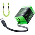 thumbnail image 1 of 3-in-1 Retractable Fast Charger, Foldable Wall Adapter with 4-in-1 Multi Charging Cable, 1 of 7