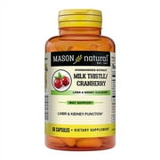 Mason Natural Milk Thistle And Cranberry Capsules, Liver And Kidney Cleanser - 60 Ea