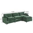 thumbnail image 2 of TROPOW Chenille 113-Inch Modular Combo Sofa, Modern 3-Seater L-Shaped Sofa with Ottoman, 2 Cushions, Side Pockets, Oversized Faux Fur Upholstered Sofa for Living Room, Bedroom, 2 of 7