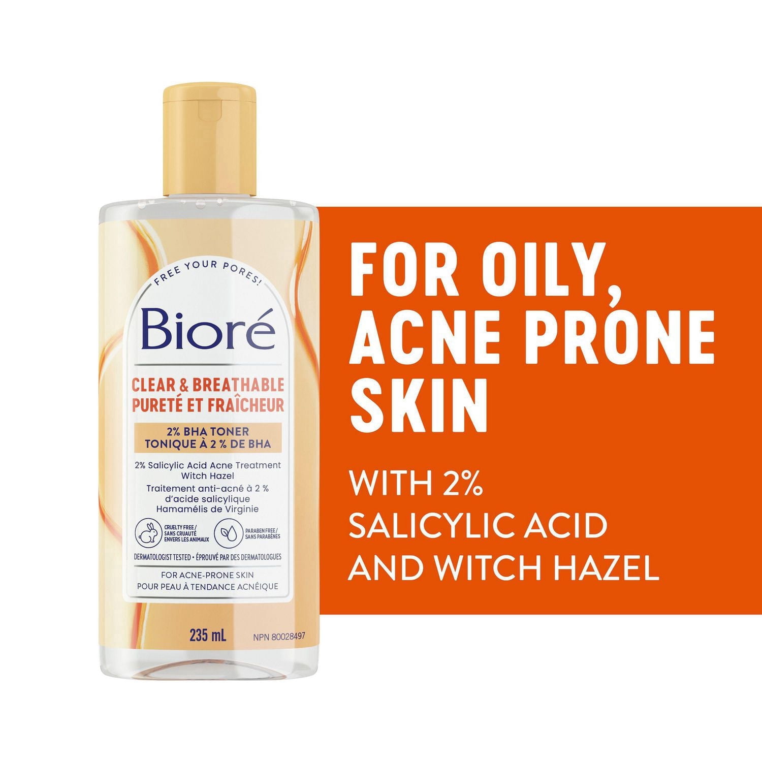 Bioré Pore Clarifying Toner with Witch Hazel, Salicylic Acid