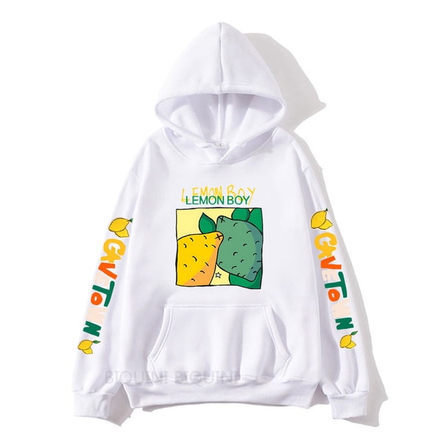 Cavetown lemon boy Chandails à Capuchon à Imprimé Dessin Animé pour fans Hommes Dessin Animé (Blanc, M)