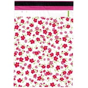 100 12x15.5 Pink Flowers Poly Mailers Designer Boutique Shipping Envelopes