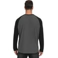 thumbnail image 4 of QDG Men's Henley Shirt Color Block Raglan Long Sleeve Slim Fit Casual Tee Shirt, 4 of 8