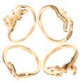 thumbnail image 2 of SHISUYAN 4Pcs Dinosaur Rings Adjustable Open Ring Statement Finger Ring for Women Girls, 2 of 9