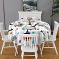 thumbnail image 2 of Happy Halloween Table Cloth Waterproof Spillproof Tablecolths Pumpkin Skull Bat Spider Table Cover for Halloween Background Indoor and Outdoor Birthday (70x70 inches), 2 of 6