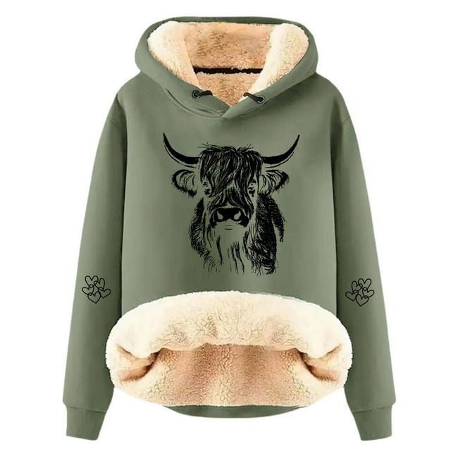 Women's Winter Thick Woolen Warm Solid Color Color Lamb Wool Hooded Sweatshirt Jacket