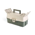 thumbnail image 3 of Plano Three-Tray Tackle Box, Green/Tan, Rust-Proof Brass Latch, Top-Access Tray with Deep Storage, Made in the USA, Portable Fishing Gear Storage Organizer, 3 of 3