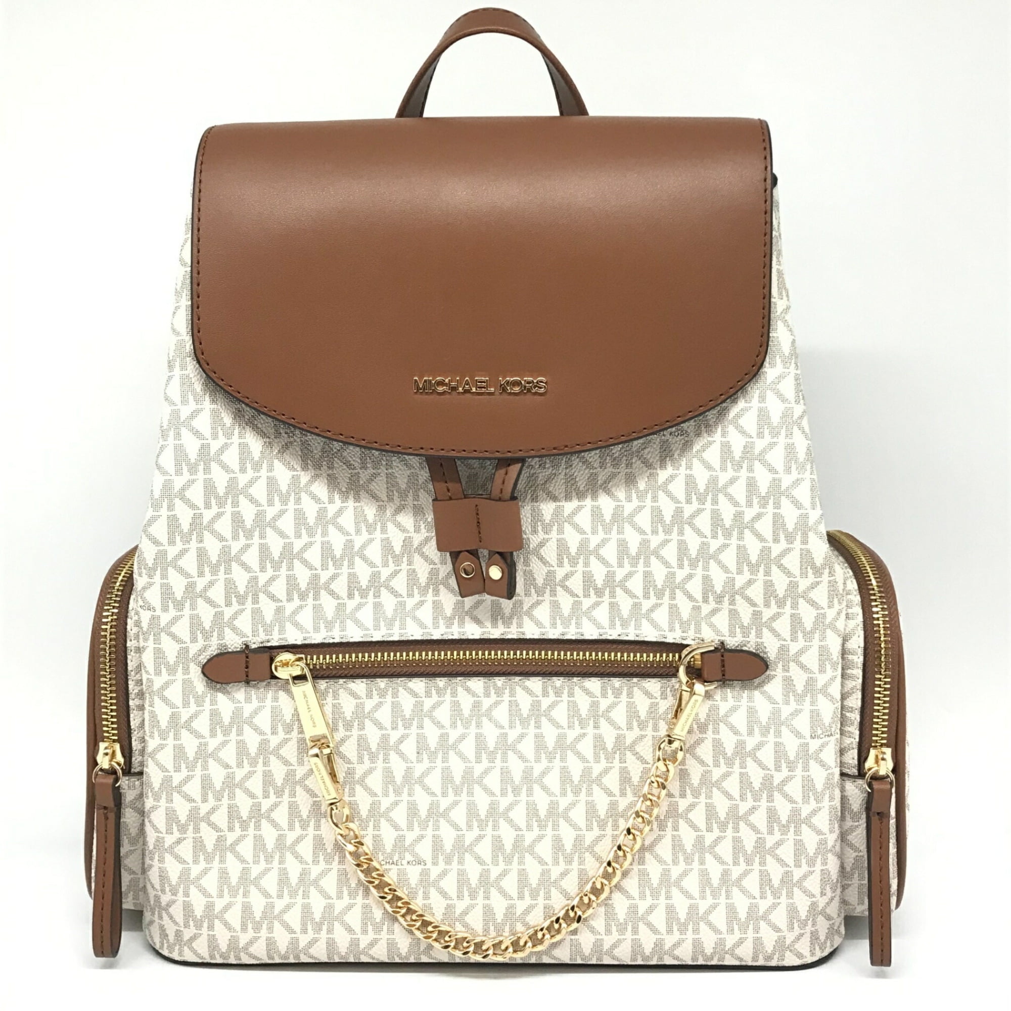KORS バックパック アイボリー/ブラウン Michael Kors Womens Kenly Medium Adina Backpack, Pebbled