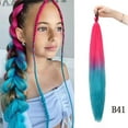 thumbnail image 3 of 1 Pcs Braiding Hair Pre Stretched for Women Kids Girls, 26 inch Prestretched Braiding Hair Hypoallergenic Non Toxic Braid Twist Synthetic Knotless, Short Hair Extensions for Braids, Multicolor, 3 of 4