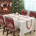thumbnail image 4 of Christmas Truck Chair Covers Set of 1 Winter Snow Pine Fruit Berries Flowers Red Plaid Texture Chair Back Covers Stretch Removable Washable Slipcovers Protector for Dining Room Kitchen Party Decor, 4 of 5