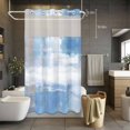 thumbnail image 2 of No Hook Shower Curtain with Snap in Liner, Blue Gradient Abstract Oil Painting Art Waterproof Fabric Bathroom Curtain Mesh Top Window, Graffiti Style Shower Curtains 36x72in, 2 of 9