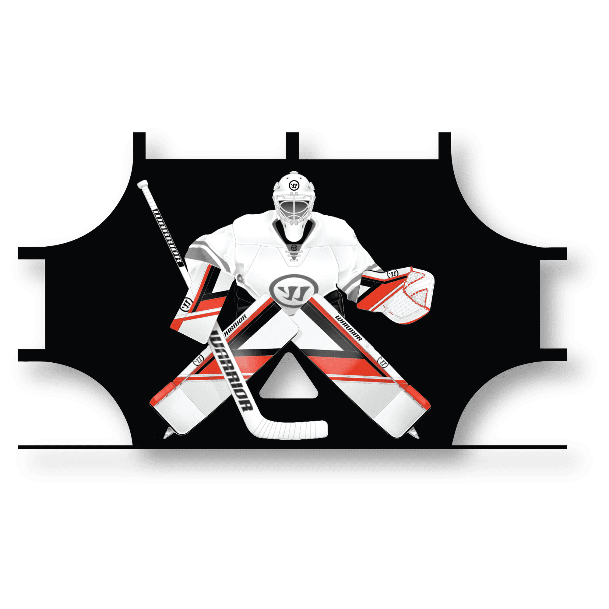Warrior 72” Street Hockey Shooter Tutor with 5 Scoring Zones - Black - Adjustable Hook and Loops