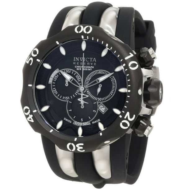 Invicta Men's 10835 Venom Reserve Chronograph Black Dial Black Polyurethane  Watch