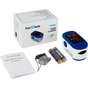 Zacurate 500BL Fingertip Pulse Oximeter, Finger Blood Oxygen Saturation (SpO2) & Pulse Rate Monitor with Large LED Display, Sports & Aviation, Navy Blue