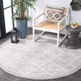 thumbnail image 3 of SAFAVIEH Cabana Dusko Diamond Indoor/Outdoor Area Rug, Ivory/Grey, 6'5" x 6'5" Round, 3 of 14