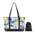 thumbnail image 7 of FORMRS Canvas Laptop Tote Bag for Women with 15.6" Computer Compartments Shoulder Handbag, Light Blue Lemon, 7 of 7